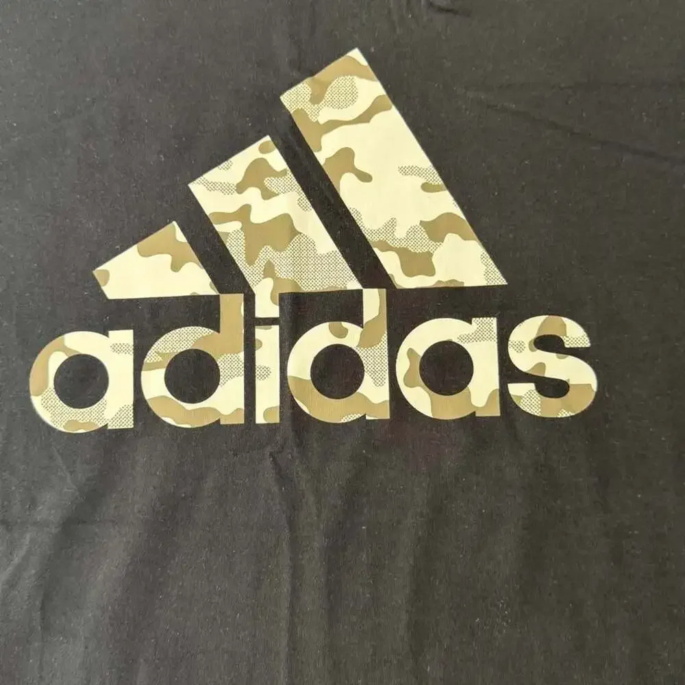 Adidas Camo Logo Graphic T-Shirt Black